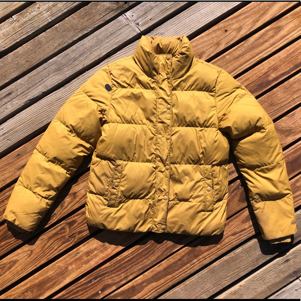 Patagonia Silent Down Jacket, Women’s Medium, Ochre Gold Yellow